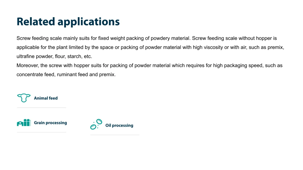 Automatic Screw Feed Microcomputer-Controlled Quantitative Packaging Scale Machine for Animal Feed Powder and Small Granular