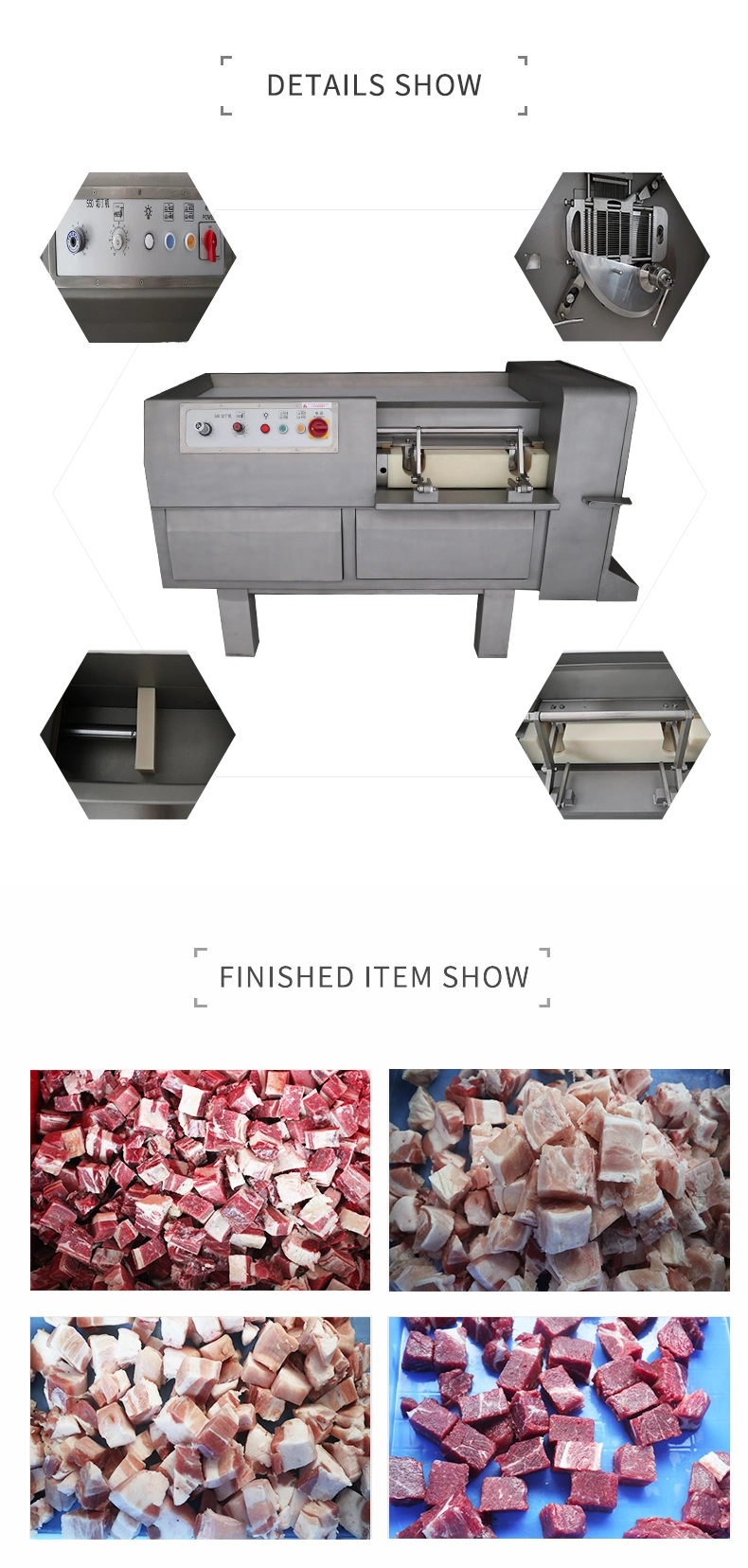 Meat Cutting Machine Frozen Meat Cubes Dices Cutter